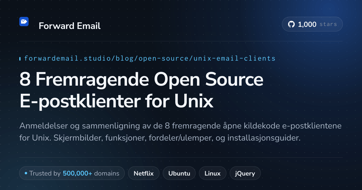 8 Fremragende Open Source E-postklienter for Unix 2026