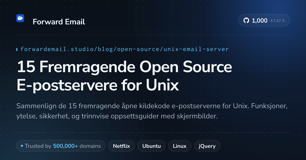 15 Fremragende Open Source E-postservere for Unix 2026