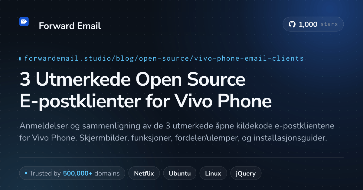 3 Utmerkede Open Source E-postklienter for Vivo Phone 2026