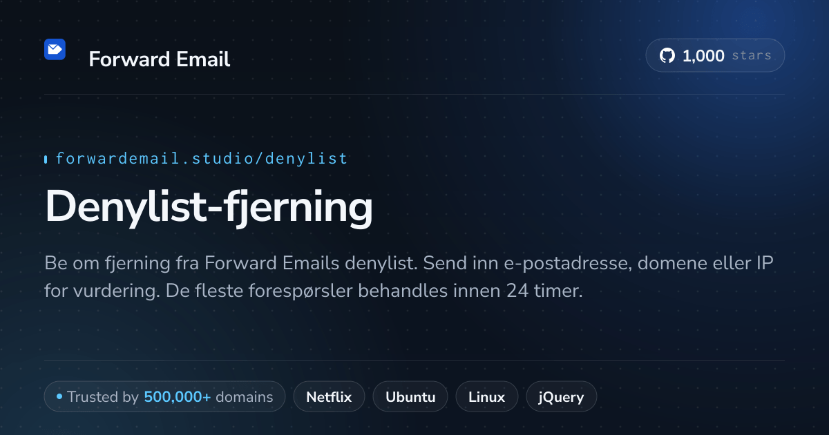 Denylist-fjerning - Lås opp e-posten din, domene eller IP-adresse