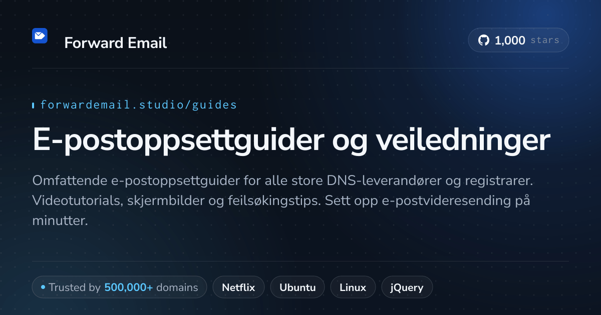 E-postoppsettguider og veiledninger - trinnvise instruksjoner 2026