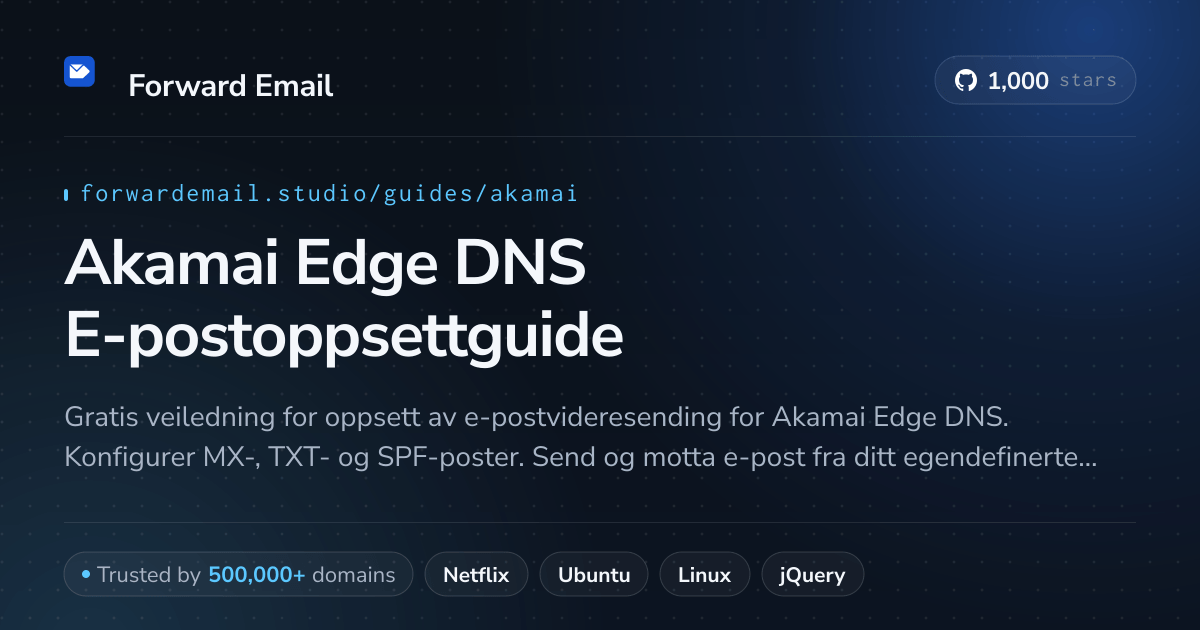 Slik konfigurerer du e-post med Akamai Edge DNS