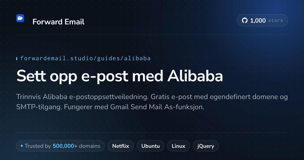Slik konfigurerer du e-post med Alibaba