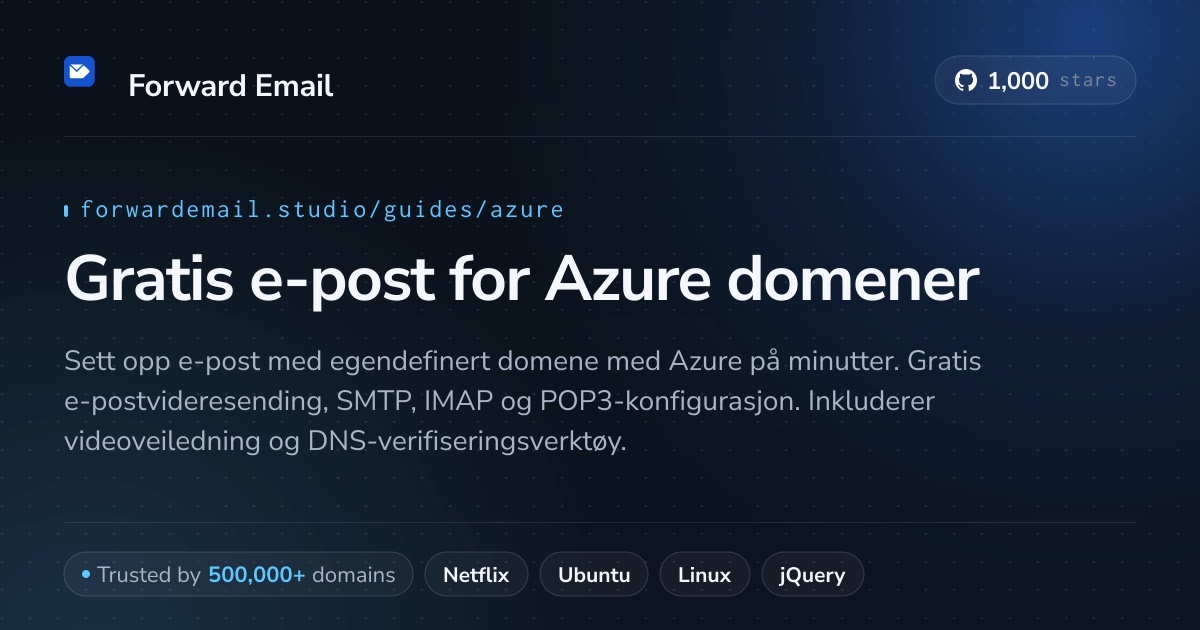 Slik konfigurerer du e-post med Azure