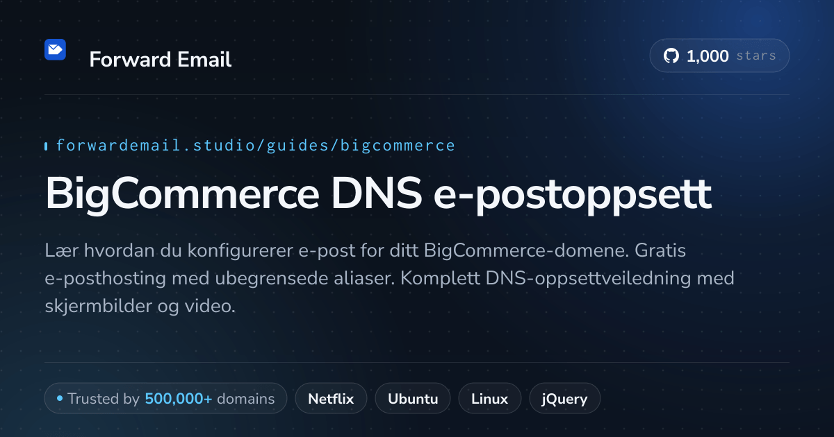 Slik konfigurerer du e-post med BigCommerce