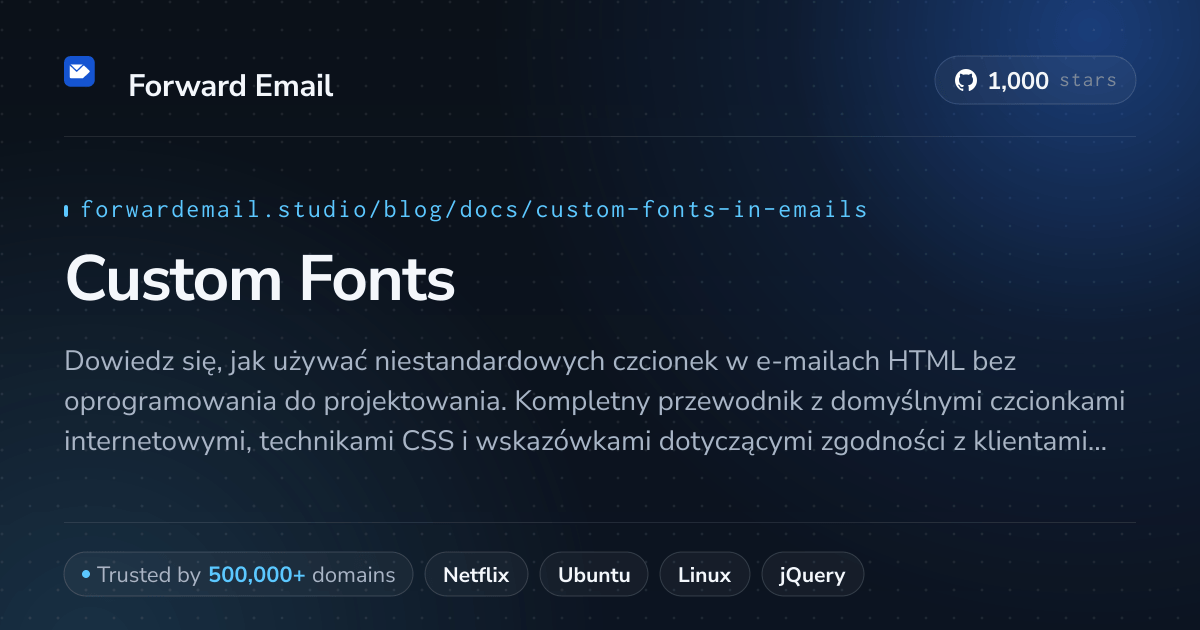 Niestandardowe czcionki w wiadomościach e-mail