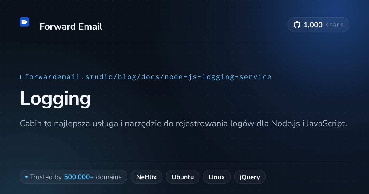 Usługa rejestrowania Node.js