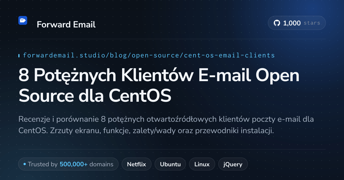 8 Potężnych Klientów E-mail Open Source dla CentOS 2026