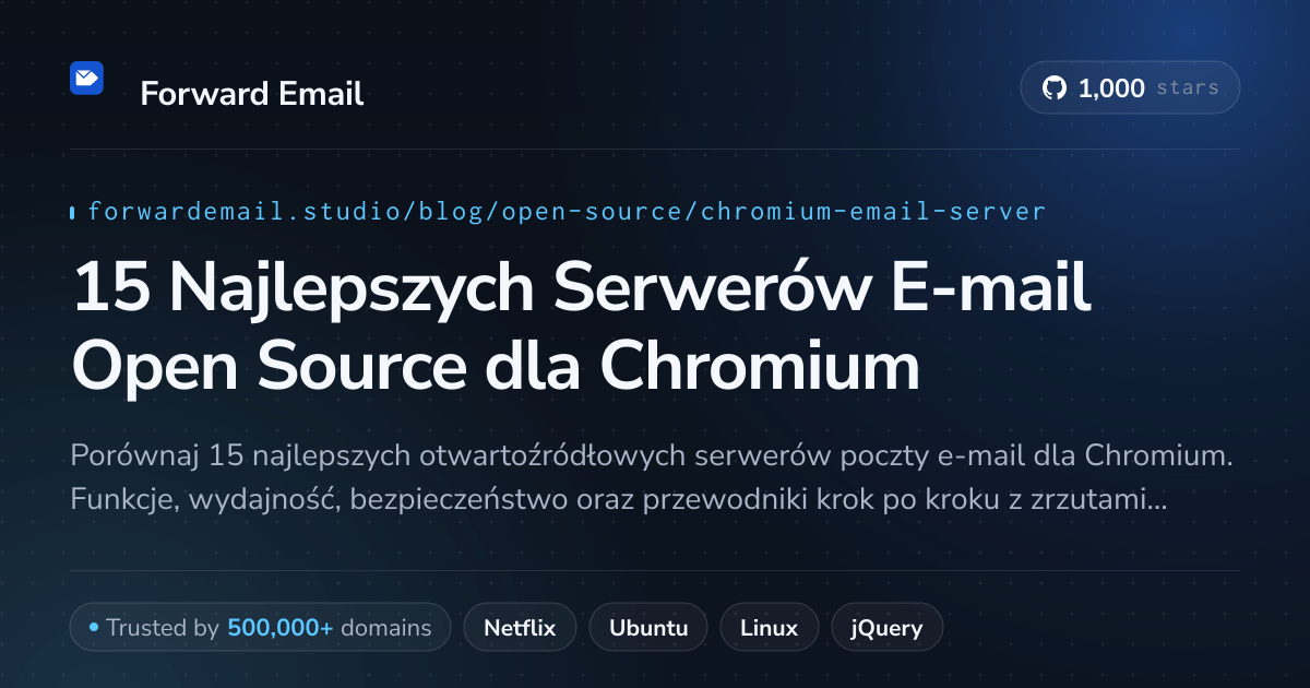 15 Najlepszych Serwerów E-mail Open Source dla Chromium 2026