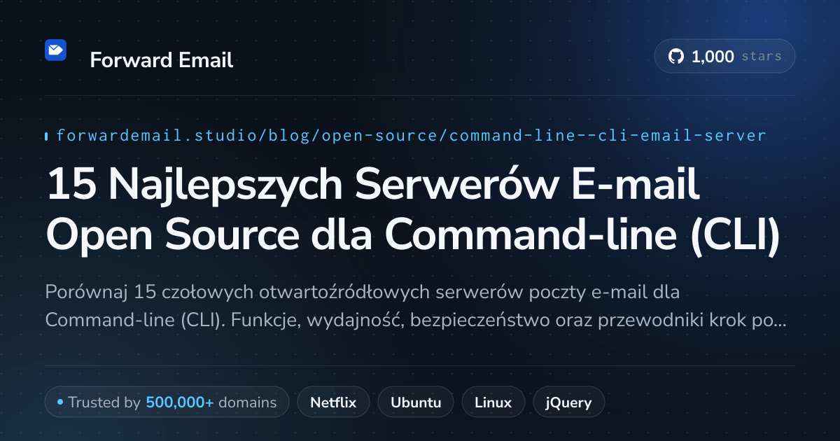 15 Najlepszych Serwerów E-mail Open Source dla Command-line (CLI) 2026