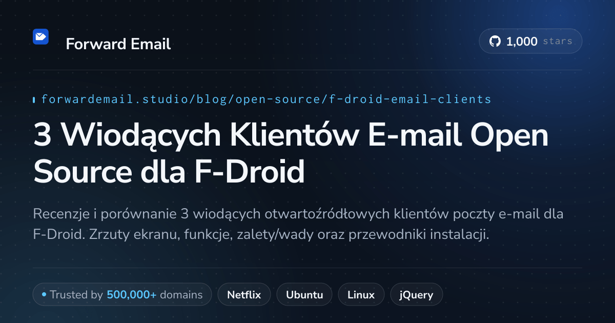 3 Wiodących Klientów E-mail Open Source dla F-Droid 2026