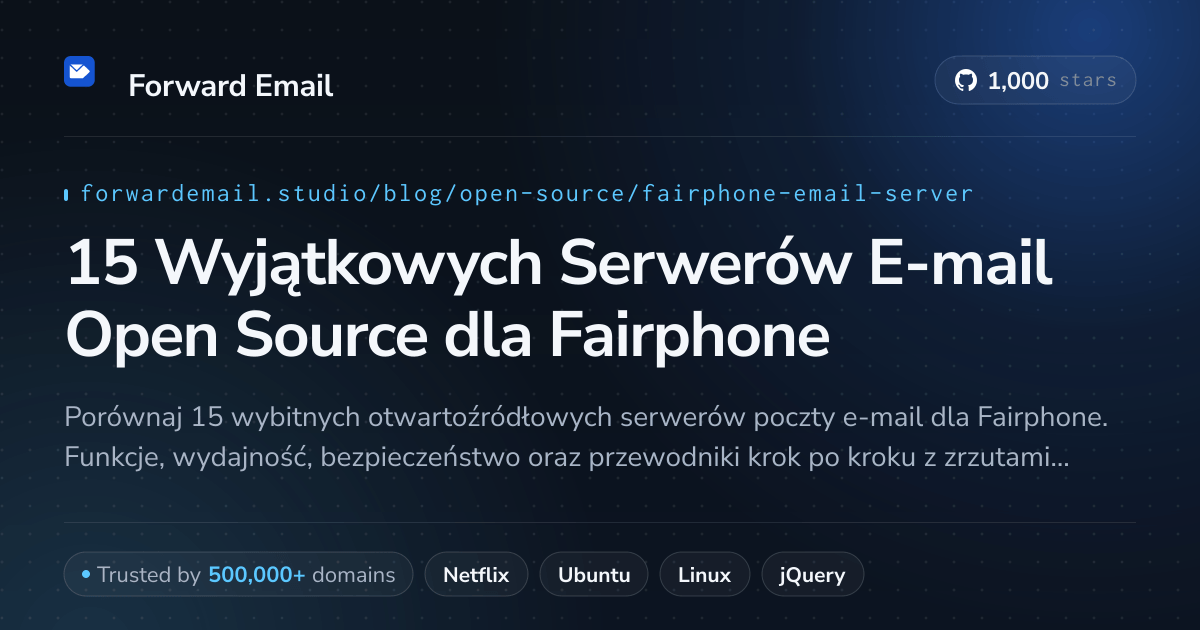 15 Wyjątkowych Serwerów E-mail Open Source dla Fairphone 2026