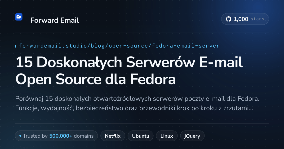 15 Doskonałych Serwerów E-mail Open Source dla Fedora 2026