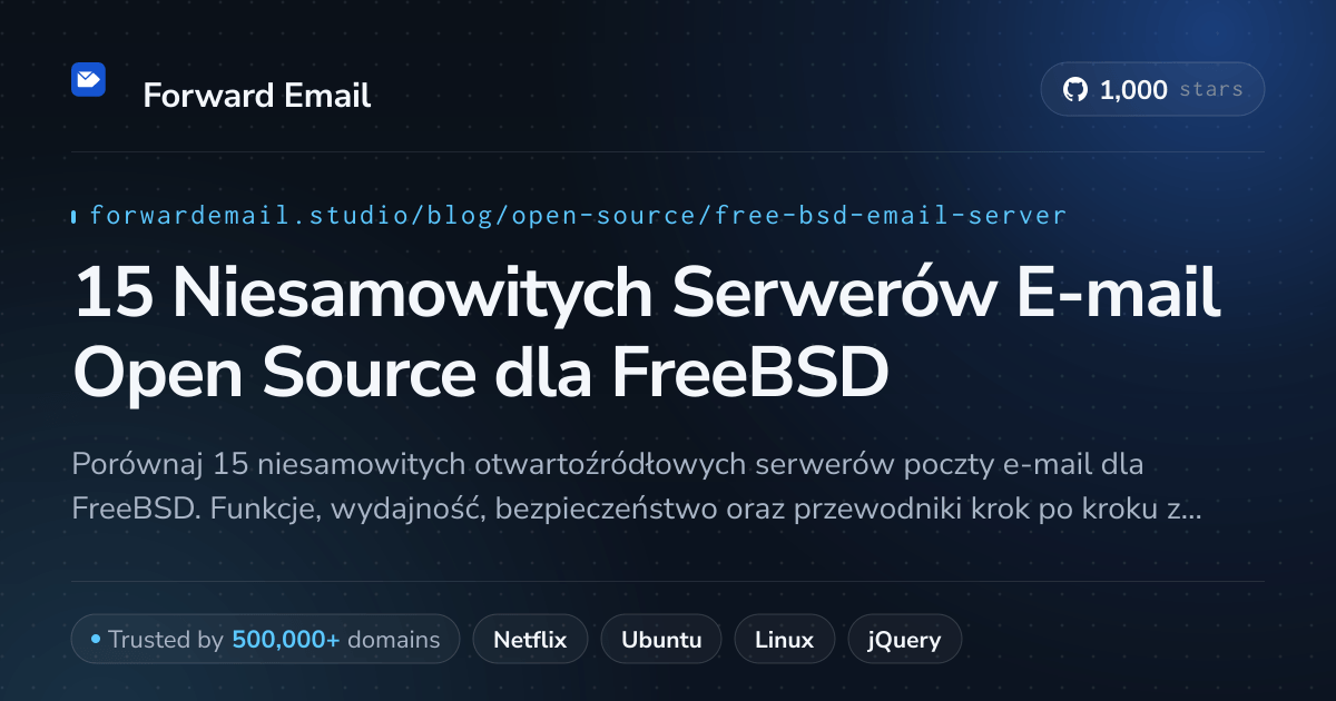 15 Niesamowitych Serwerów E-mail Open Source dla FreeBSD 2026