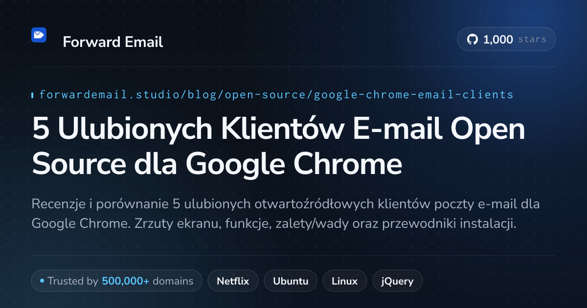 5 Ulubionych Klientów E-mail Open Source dla Google Chrome 2026