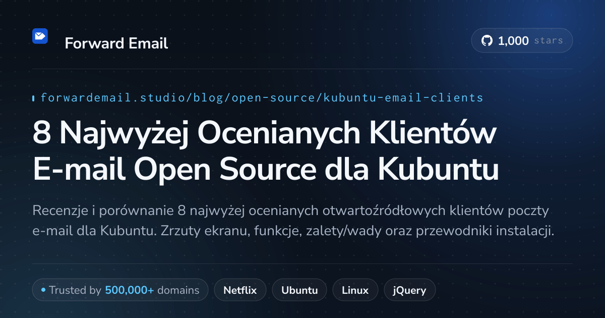8 Najwyżej Ocenianych Klientów E-mail Open Source dla Kubuntu 2026