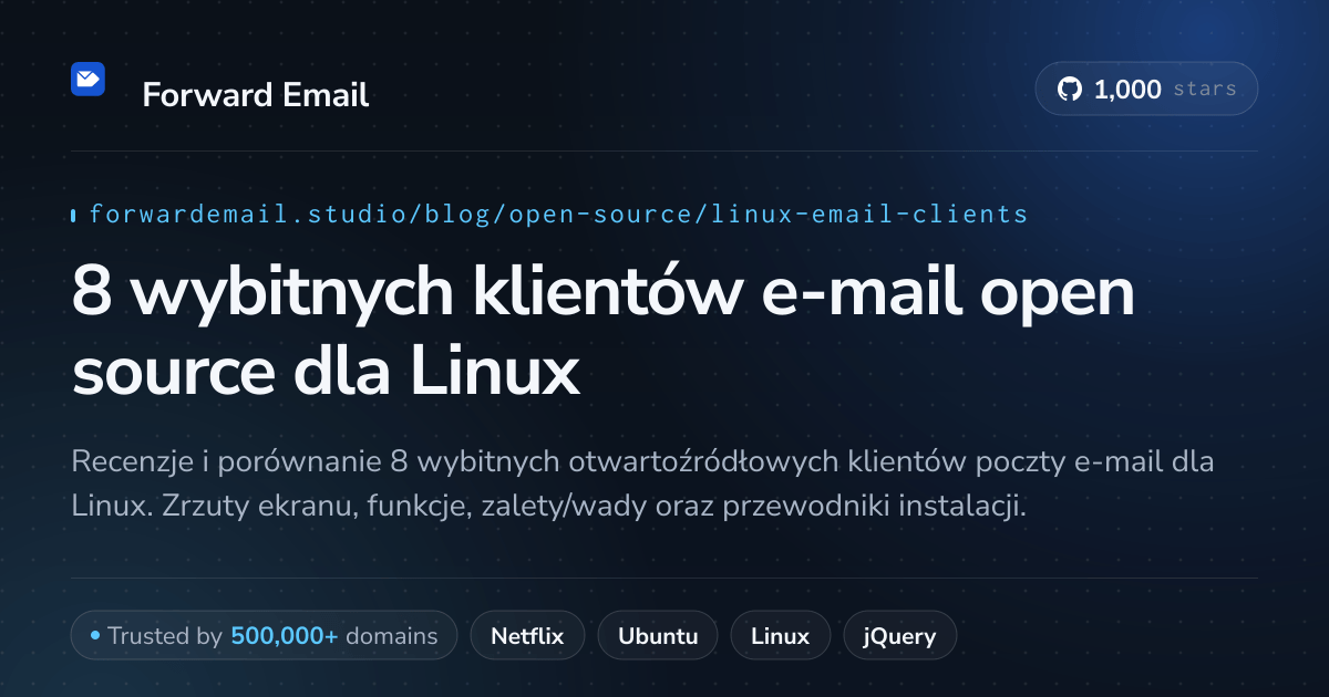 8 wybitnych klientów e-mail open source dla Linux 2026