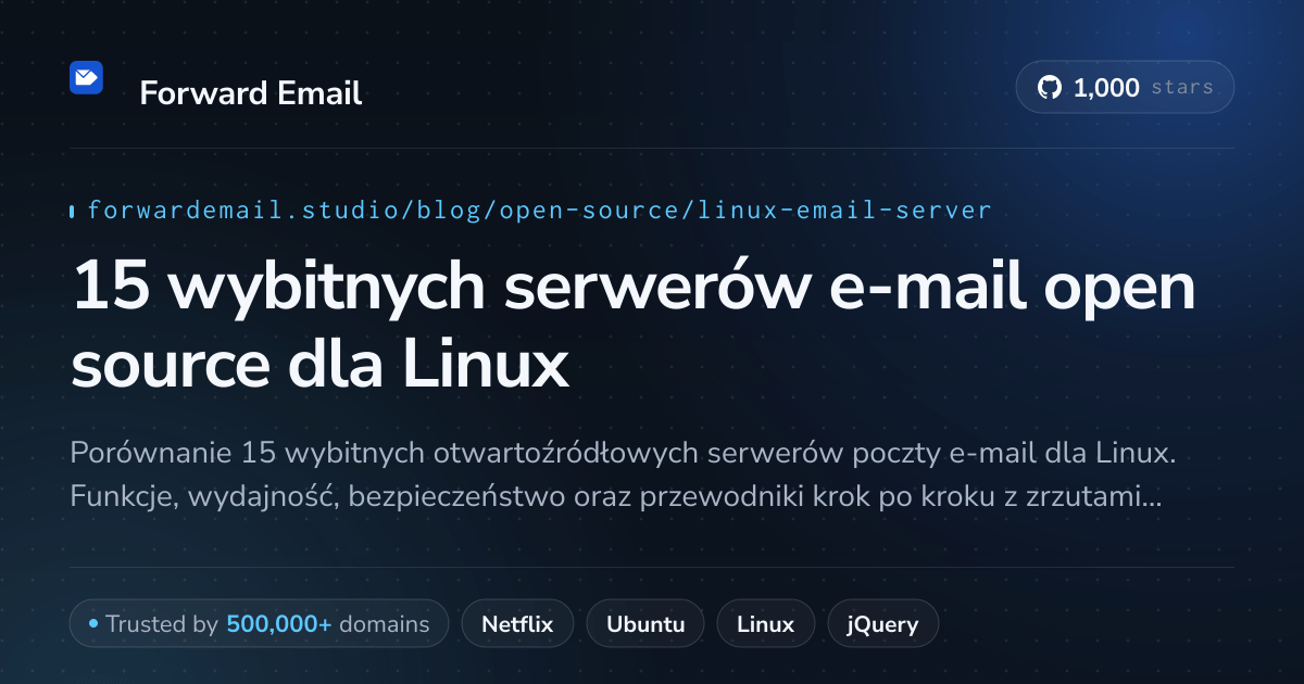 15 wybitnych serwerów e-mail open source dla Linux 2026