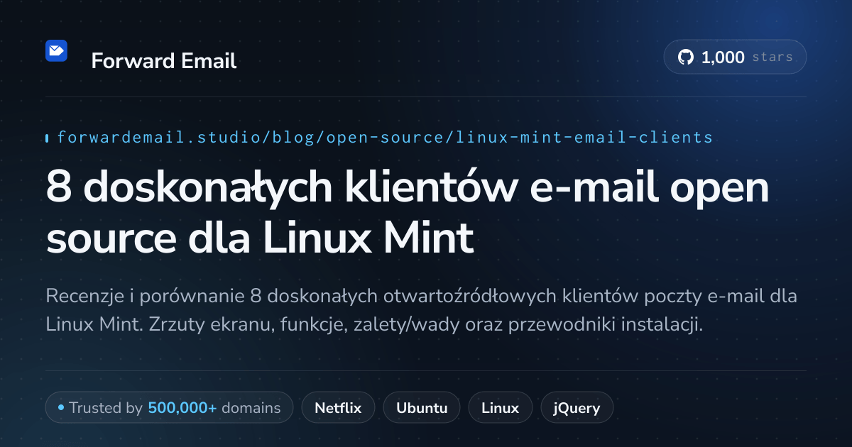 8 doskonałych klientów e-mail open source dla Linux Mint 2026