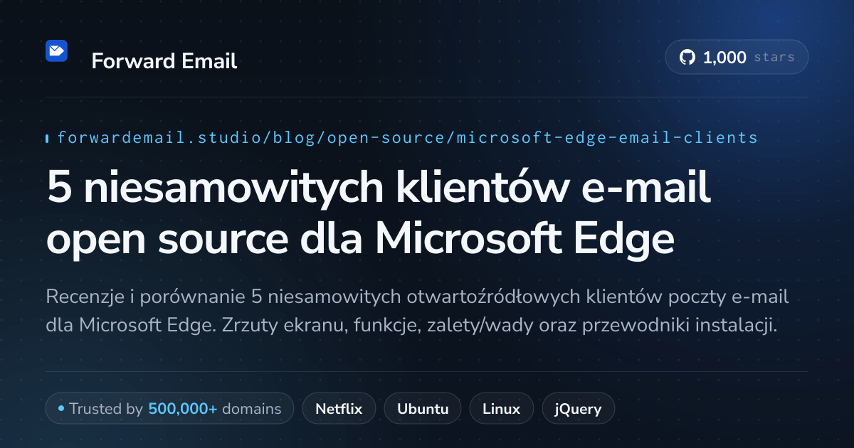 5 niesamowitych klientów e-mail open source dla Microsoft Edge 2026