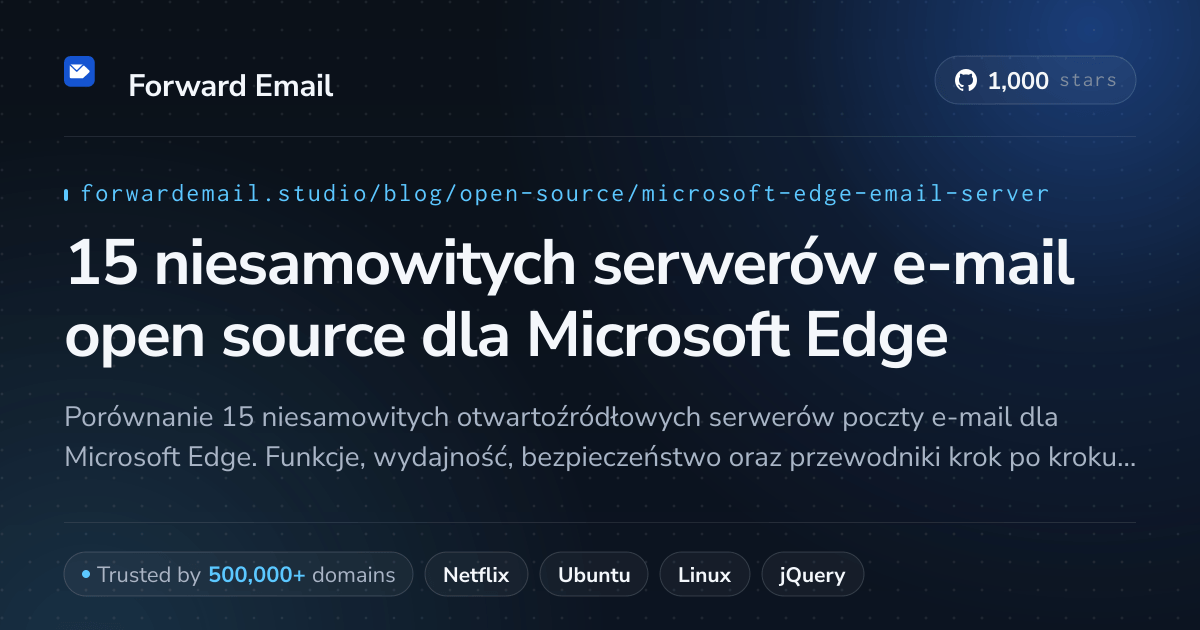 15 niesamowitych serwerów e-mail open source dla Microsoft Edge 2026