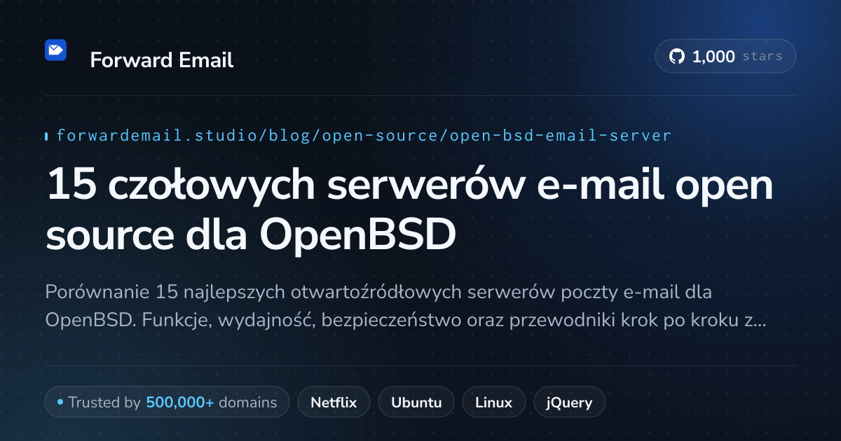15 czołowych serwerów e-mail open source dla OpenBSD 2026