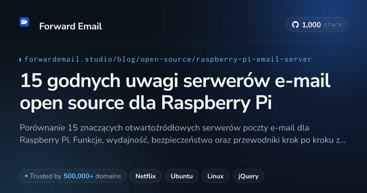 15 godnych uwagi serwerów e-mail open source dla Raspberry Pi 2026