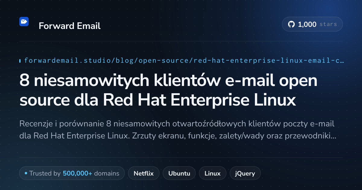 8 niesamowitych klientów e-mail open source dla Red Hat Enterprise Linux 2026