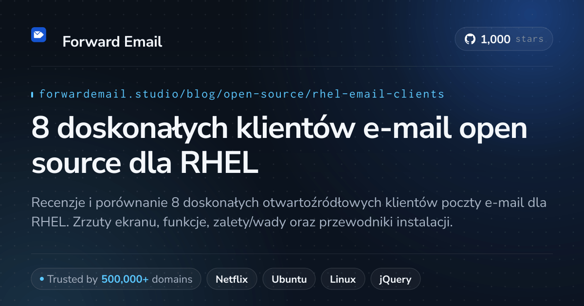 8 doskonałych klientów e-mail open source dla RHEL 2026