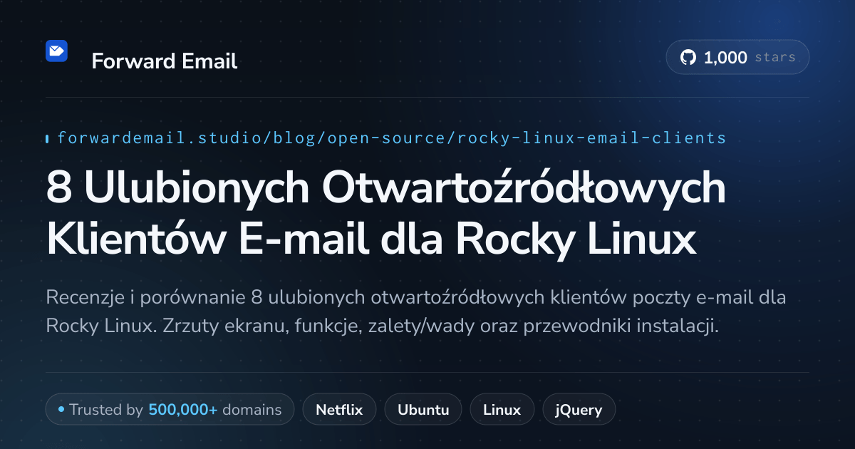 8 Ulubionych Otwartoźródłowych Klientów E-mail dla Rocky Linux 2026