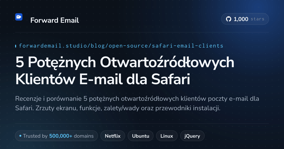 5 Potężnych Otwartoźródłowych Klientów E-mail dla Safari 2026