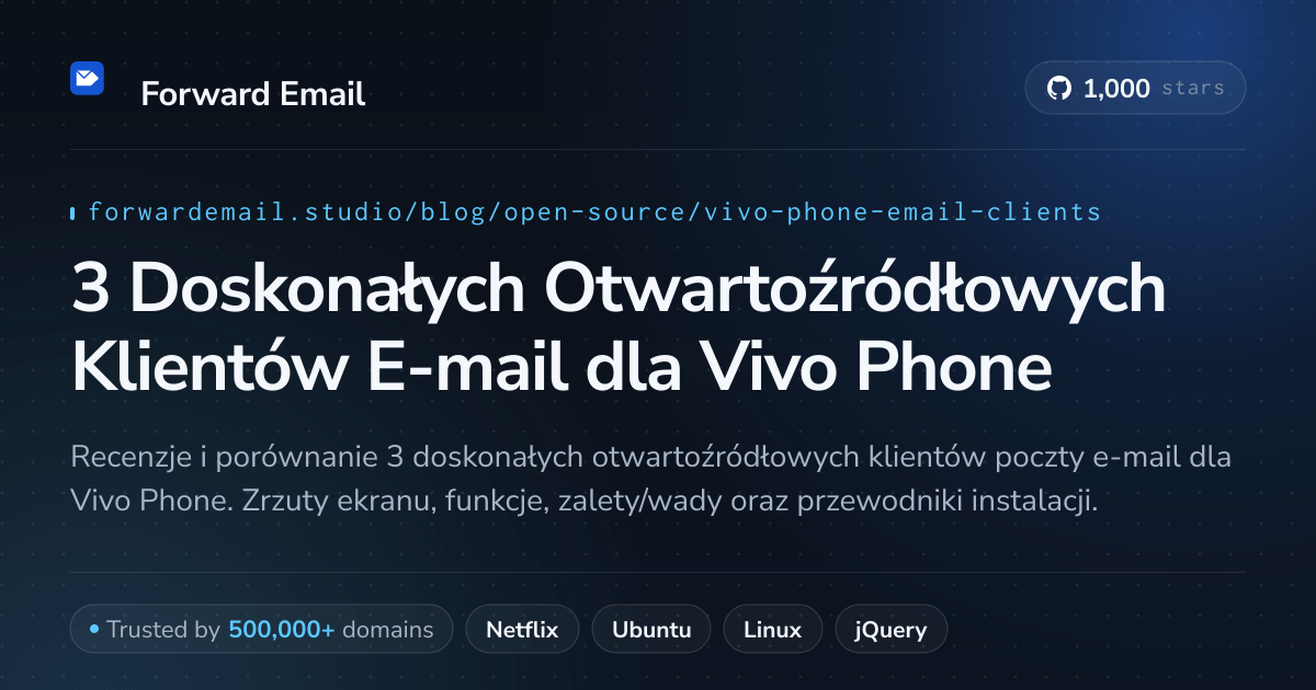 3 Doskonałych Otwartoźródłowych Klientów E-mail dla Vivo Phone 2026