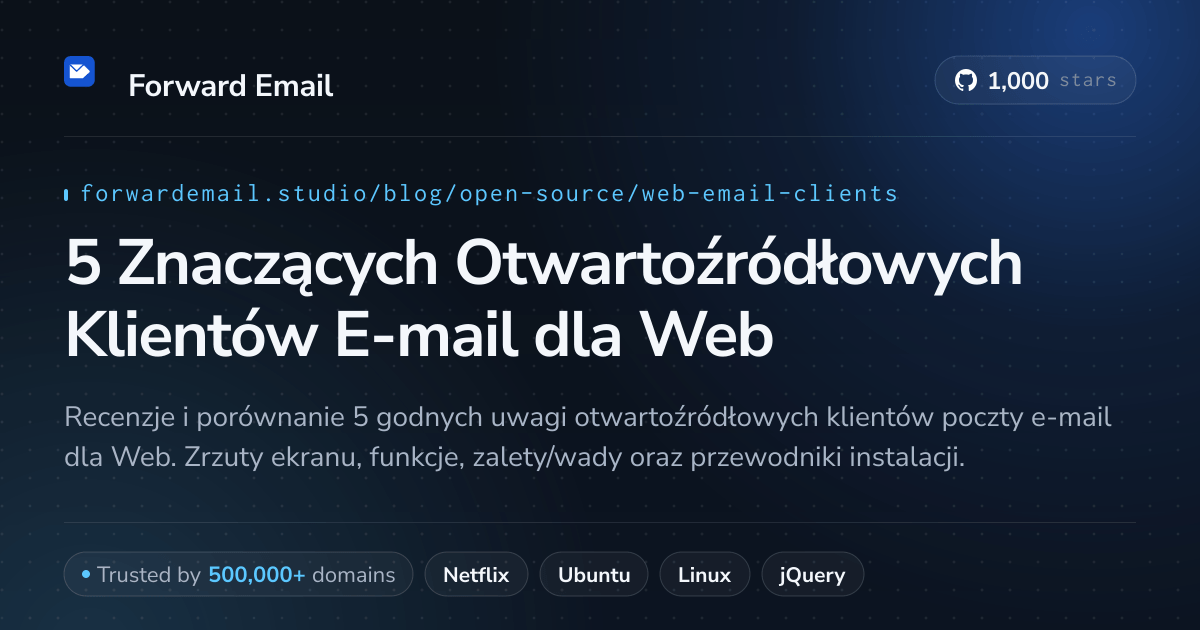 5 Znaczących Otwartoźródłowych Klientów E-mail dla Web 2026