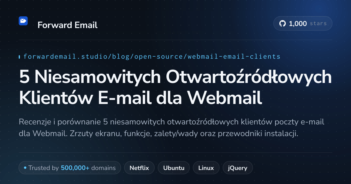 5 Niesamowitych Otwartoźródłowych Klientów E-mail dla Webmail 2026
