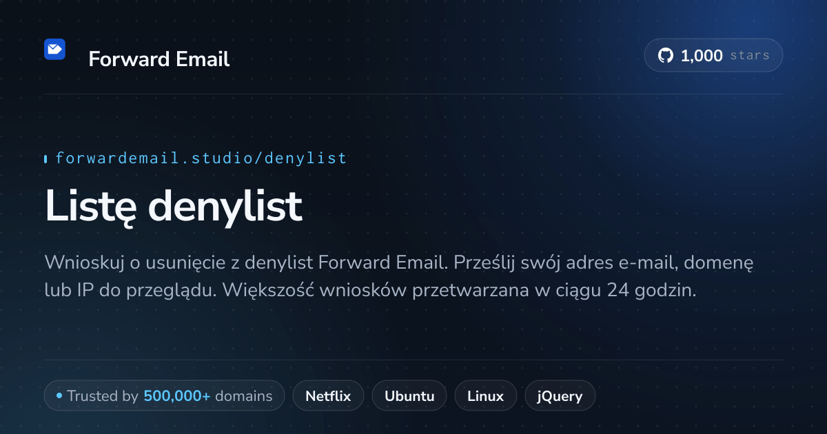 Listę denylist - odblokuj swój e-mail, domenę lub adres IP