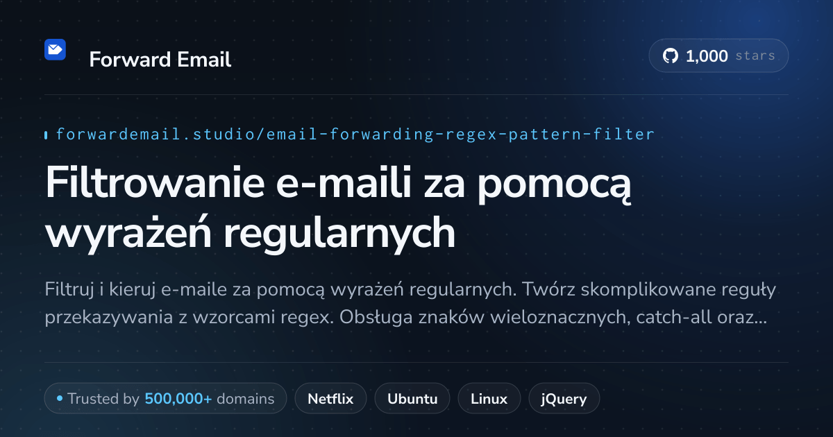 Filtrowanie e-maili za pomocą wyrażeń regularnych - Zaawansowane dopasowywanie wzorców dla niestandardowych domen