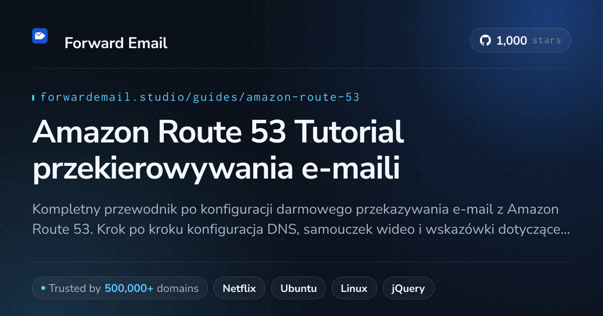 Jak skonfigurować pocztę e-mail za pomocą Amazon Route 53