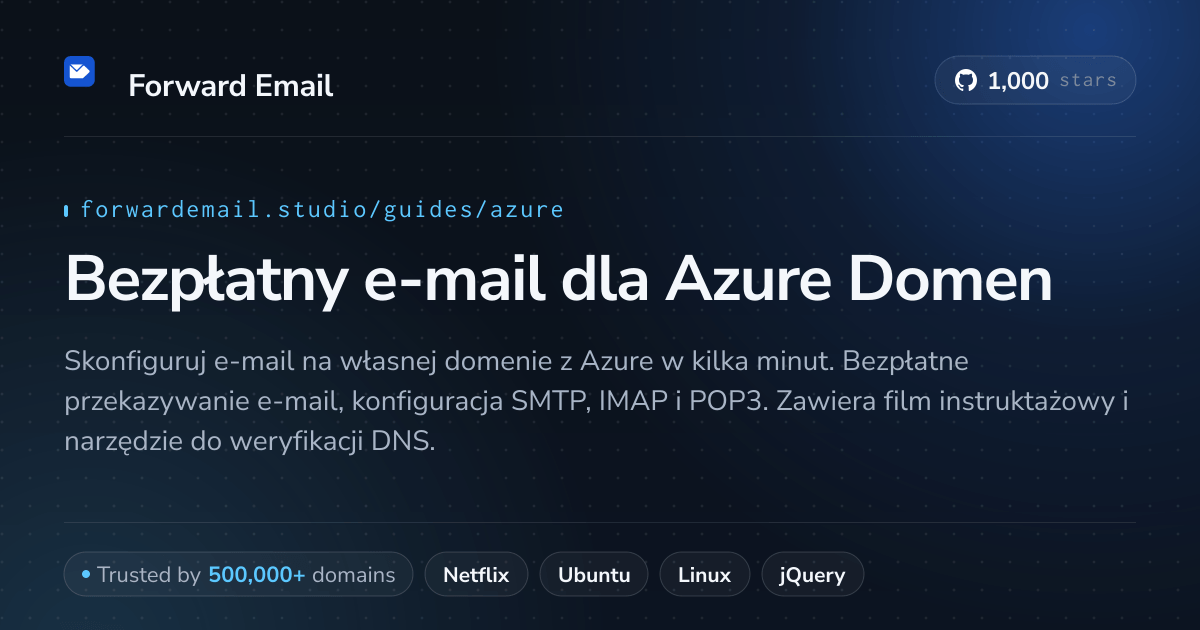 Jak skonfigurować pocztę e-mail za pomocą Azure