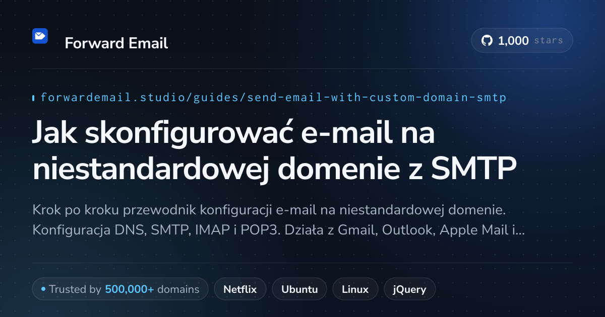 Jak skonfigurować pocztę e-mail za pomocą Send Email with Custom Domain