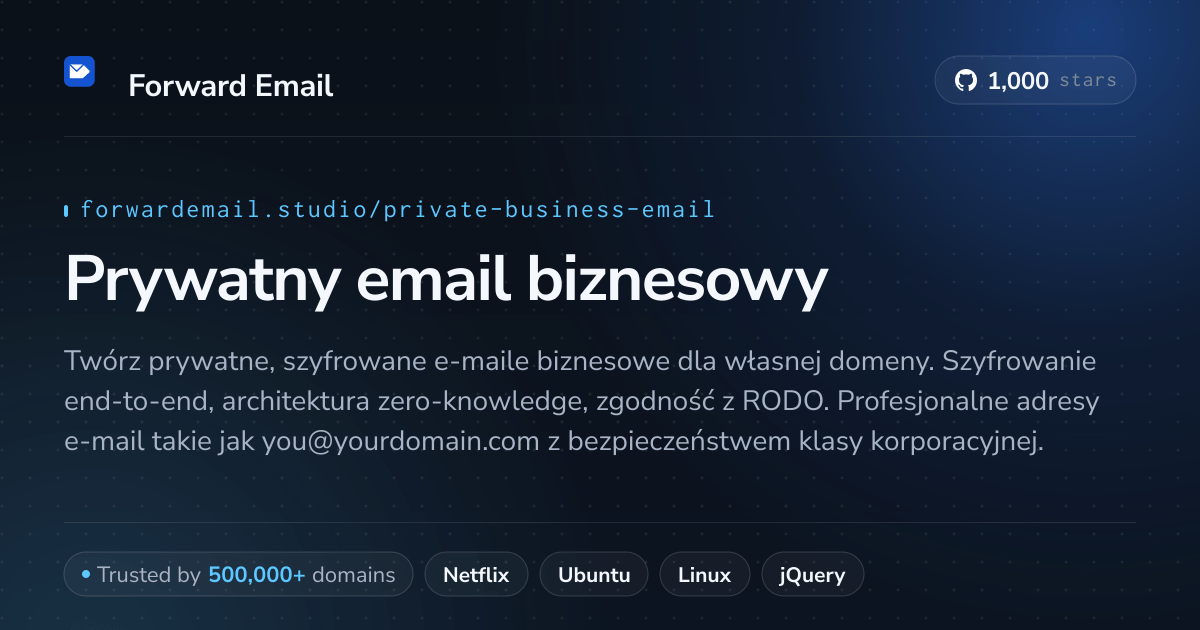 Prywatny email biznesowy - Szyfrowany i bezpieczny