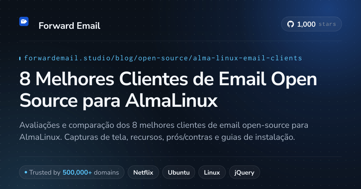 8 Melhores Clientes de Email Open Source para AlmaLinux 2026