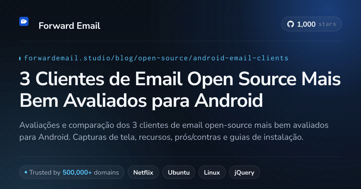3 Clientes de Email Open Source Mais Bem Avaliados para Android 2026