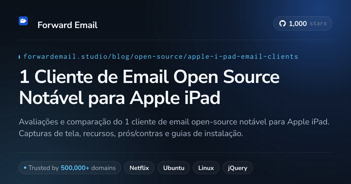1 Cliente de Email Open Source Notável para Apple iPad 2026