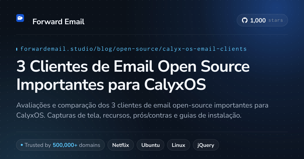 3 Clientes de Email Open Source Importantes para CalyxOS 2026