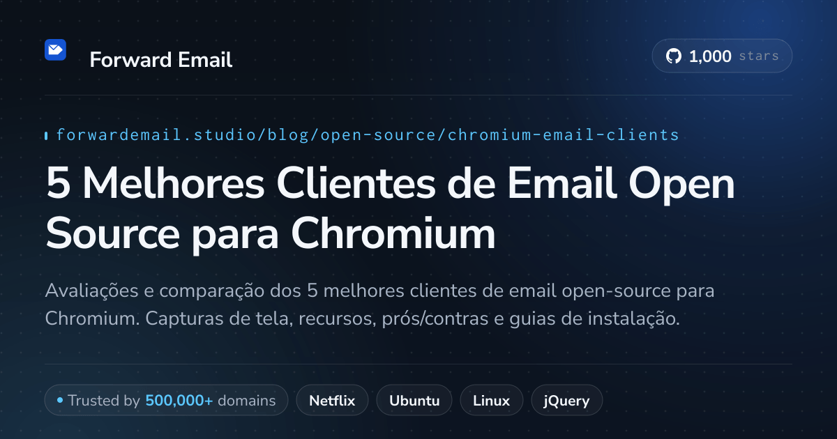 5 Melhores Clientes de Email Open Source para Chromium 2026