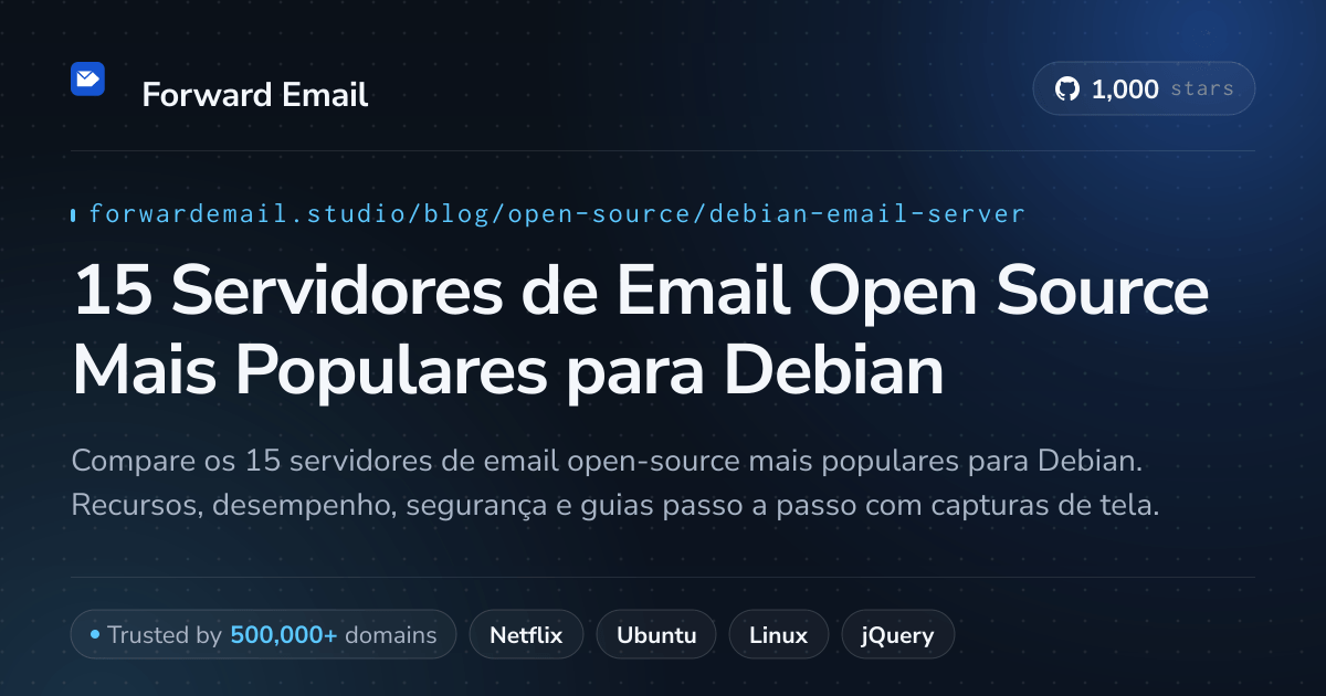 15 Servidores de Email Open Source Mais Populares para Debian 2026