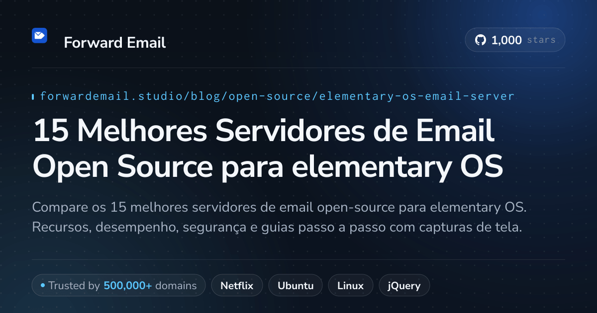15 Melhores Servidores de Email Open Source para elementary OS 2026
