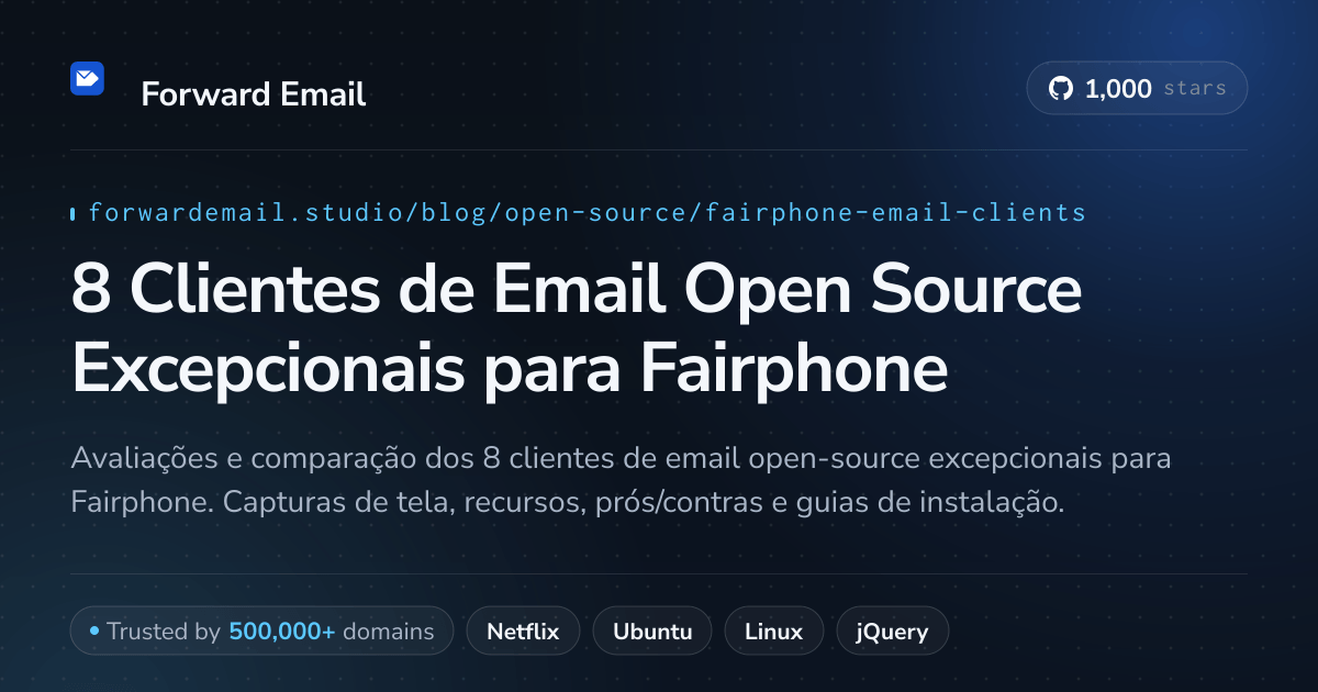 8 Clientes de Email Open Source Excepcionais para Fairphone 2026