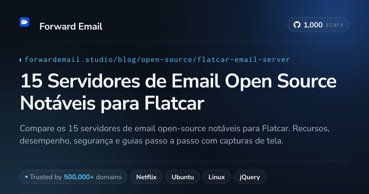 15 Servidores de Email Open Source Notáveis para Flatcar 2026