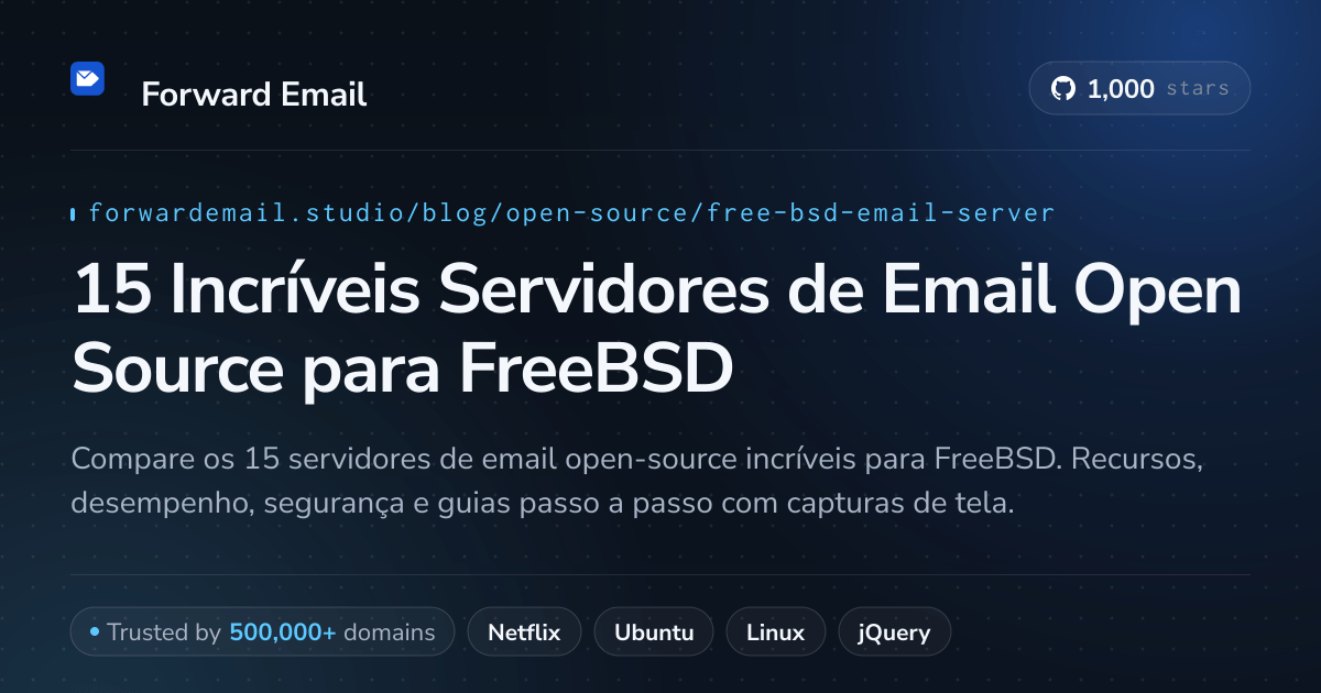 15 Incríveis Servidores de Email Open Source para FreeBSD 2026